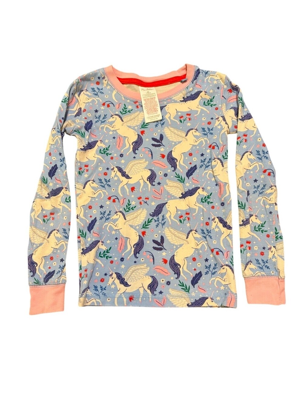 Mini Boden Pegasus Unicorn Pajamas Girls 6Y 116 Blue 2 Pc